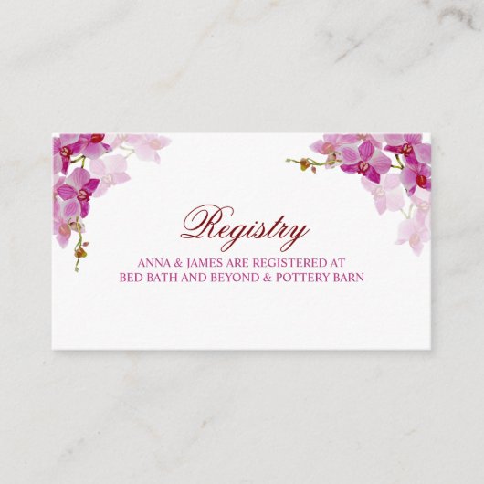 Tropische Orchid-Hochzeitskarte Begleitkarte (Vorderseite)