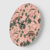 Tropische Orchidee, Schmetterlinge: exotische Wass Große Wanduhr (Winkel)