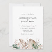 Tropische Orchidee und Monstera Hochzeit Einladung (Vorderseite)