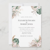 Tropische Orchidee und Monstera Hochzeit Einladung (Vorderseite)