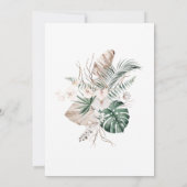 Tropische Orchidee und Monstera Hochzeit Einladung (Rückseite)