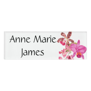 Tropische Orchideen-Blumen-Blumennamensumbau Namenschild
