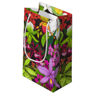 Tropische Orchideen-Blumen-Garten-Geschenk-Tasche Kleine Geschenktüte