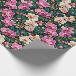 Tropische Orchideen-Botanische Eleganz Geschenkpapier