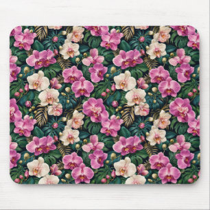 Tropische Orchideen-Botanische Eleganz Mousepad