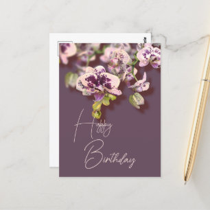Tropische Orchideen Florale Happy Birthday      Postkarte