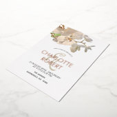 Tropische Orchideen Hochzeit Rose Gold Folieneinladung (Gedreht)