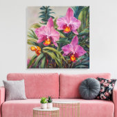 Tropische Orchideen - Leinwand Art Print (Insitu (Wohnzimmer))