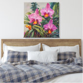 Tropische Orchideen - Leinwand Art Print (Insitu (Schlafzimmer))