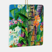 Tropische Orchideen mit Palmen Keramik Keramikornament (Rechts)
