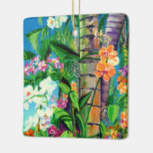 Tropische Orchideen mit Palmen Keramik Keramikornament (Links)