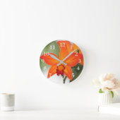 Tropische Orchideen Runde Wanduhr (Zuhause)