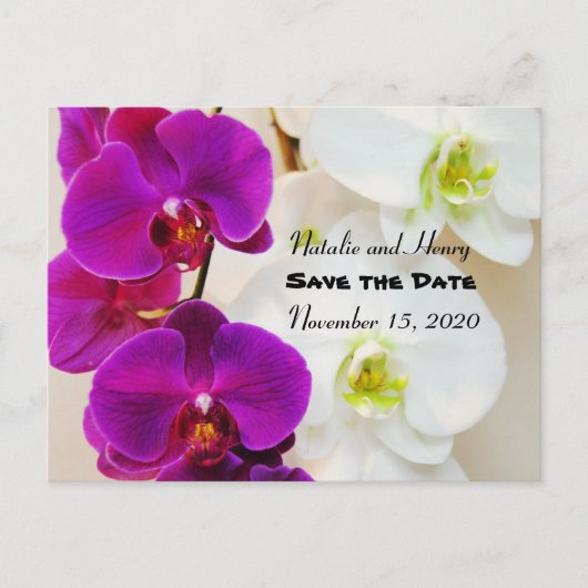 Tropische Orchideen Save the Date Ankündigungspostkarte (Vorderseite)