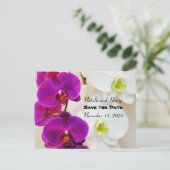 Tropische Orchideen Save the Date Ankündigungspostkarte (Stehend Vorderseite)