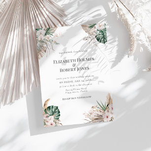 Tropische Orchideen- und Monstera-Hochzeitseinladu Einladung