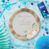 Tropische Orchideen und Plumeria Blume auf Gold Pappteller (Party)