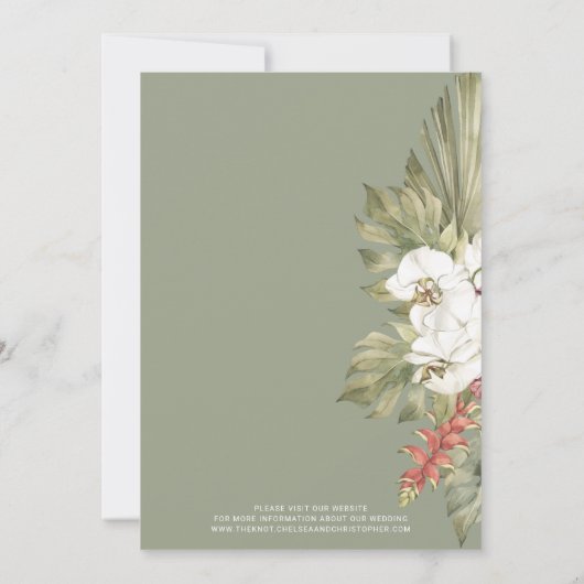Tropische Orchideenhochzeit Einladung (Rückseite)