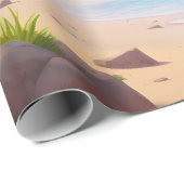 Tropische Ozeaninsel Sandstrand Ufer Geschenkpapier (Rolleneckpunkt)