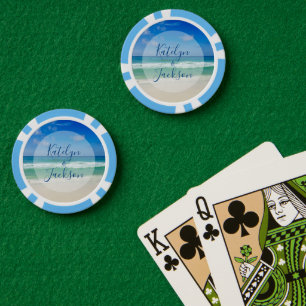 Tropische Ozeanwellen-Fotografie Strandhochzeit Pokerchips