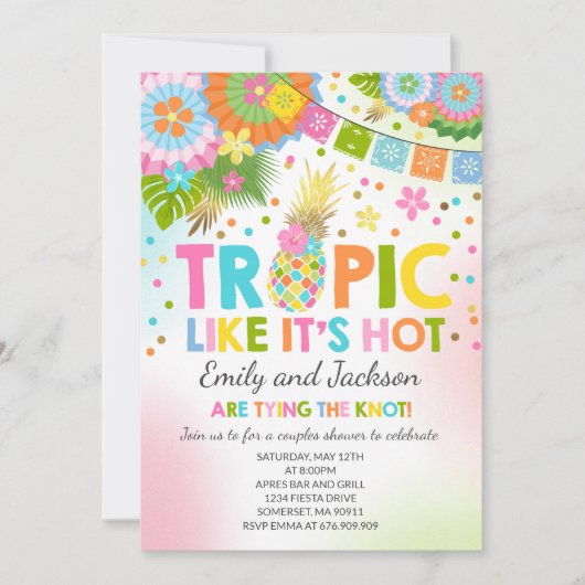 Tropische Paare Dusche Einladung Tropendusche (Vorderseite)