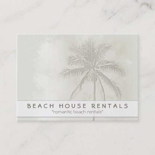Tropische Palm Beach-Mieten Visitenkarte (Vorderseite)