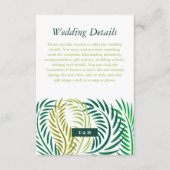 Tropische Palm-Blätter, Details zur Hochzeit am St Begleitkarte (Vorderseite)