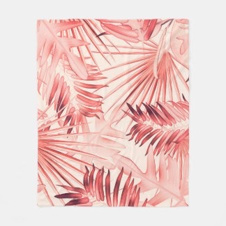 Tropische Palm-Blätter, hawaiianisches Stilmuster. Fleecedecke