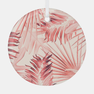 Tropische Palm-Blätter, hawaiianisches Stilmuster. Ornament Aus Glas