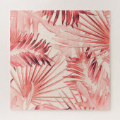 Tropische Palm-Blätter, hawaiianisches Stilmuster. Puzzle (Horizontal)