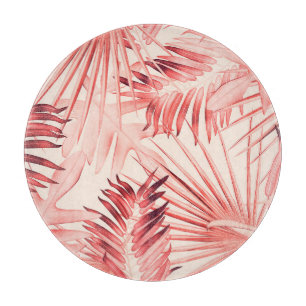 Tropische Palm-Blätter, hawaiianisches Stilmuster. Schneidebrett