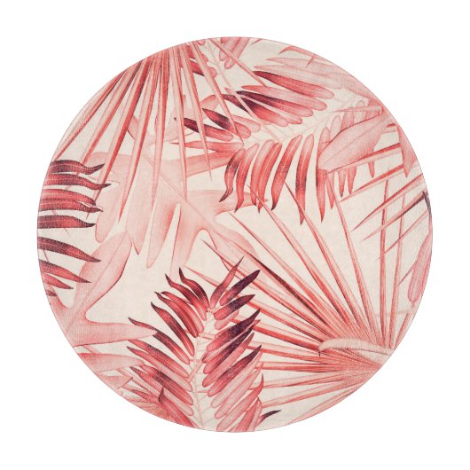 Tropische Palm-Blätter, hawaiianisches Stilmuster. Schneidebrett (Vorderseite)