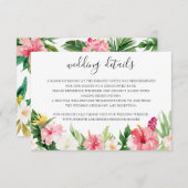 Tropische Palm-Blätter Hochzeitdetails Beipackkart Einladung (Vorne/Hinten)