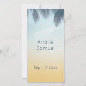 Tropische Palm-Blätter Hochzeitskarte (Rückseite)