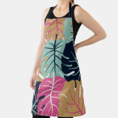 Tropische Palm-Blätter in Rosa und Blau | Kochen Schürze (InSitu)