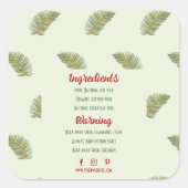 Tropische Palm-Blätter Kronenwarnung Quadratischer Aufkleber (Vorderseite)