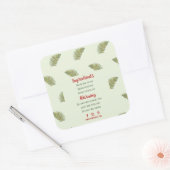 Tropische Palm-Blätter Kronenwarnung Quadratischer Aufkleber (Umschlag)