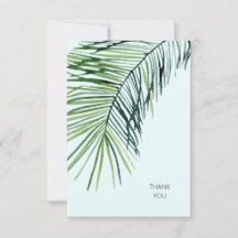 Tropische Palm Eisblaue Hochzeit Danke