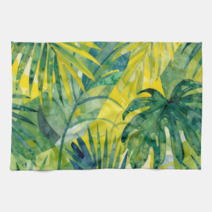 Tropische Palm Monstera Dschungelblätter Geschirrtuch