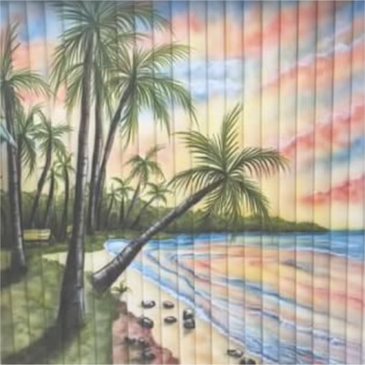 TROPISCHE PALMBÄUME STRANDSTRÄNDE AUFKLEBER (Vorderseite)