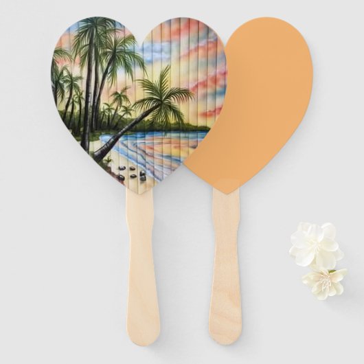 TROPISCHE PALMBÄUME STRANDSTRÄNDE FÄCHER (Vorne und Hinten)