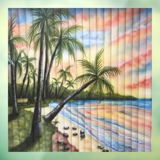 TROPISCHE PALMBÄUME STRANDSTRÄNDE FENSTERAUFKLEBER (Blatt 3)