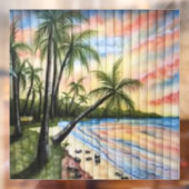 TROPISCHE PALMBÄUME STRANDSTRÄNDE FENSTERAUFKLEBER (Blatt 2)