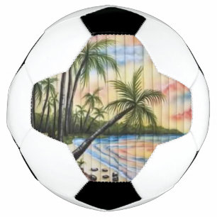 TROPISCHE PALMBÄUME STRANDSTRÄNDE FUßBALL