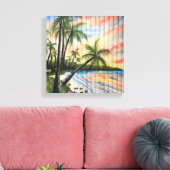 TROPISCHE PALMBÄUME STRANDSTRÄNDE LEINWANDDRUCK (Insitu (Wohnzimmer))