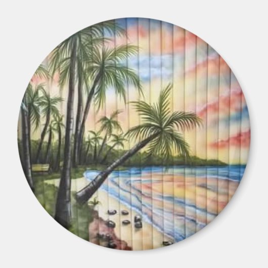 TROPISCHE PALMBÄUME STRANDSTRÄNDE MAGNET (Vorne)
