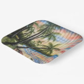 TROPISCHE PALMBÄUME STRANDSTRÄNDE PAPPTELLER (Gewinkelt)