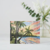TROPISCHE PALMBÄUME STRANDSTRÄNDE POSTKARTE (Stehend Vorderseite)