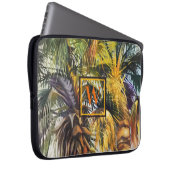 Tropische Palmbaummalerei mit Monogramm Laptopschutzhülle (Vorne Rechts)