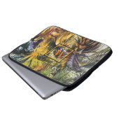 Tropische Palmbaummalerei mit Monogramm Laptopschutzhülle (Vorne Knopf)