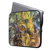 Tropische Palmbaummalerei mit Monogramm Laptopschutzhülle (Vorderseite Links)